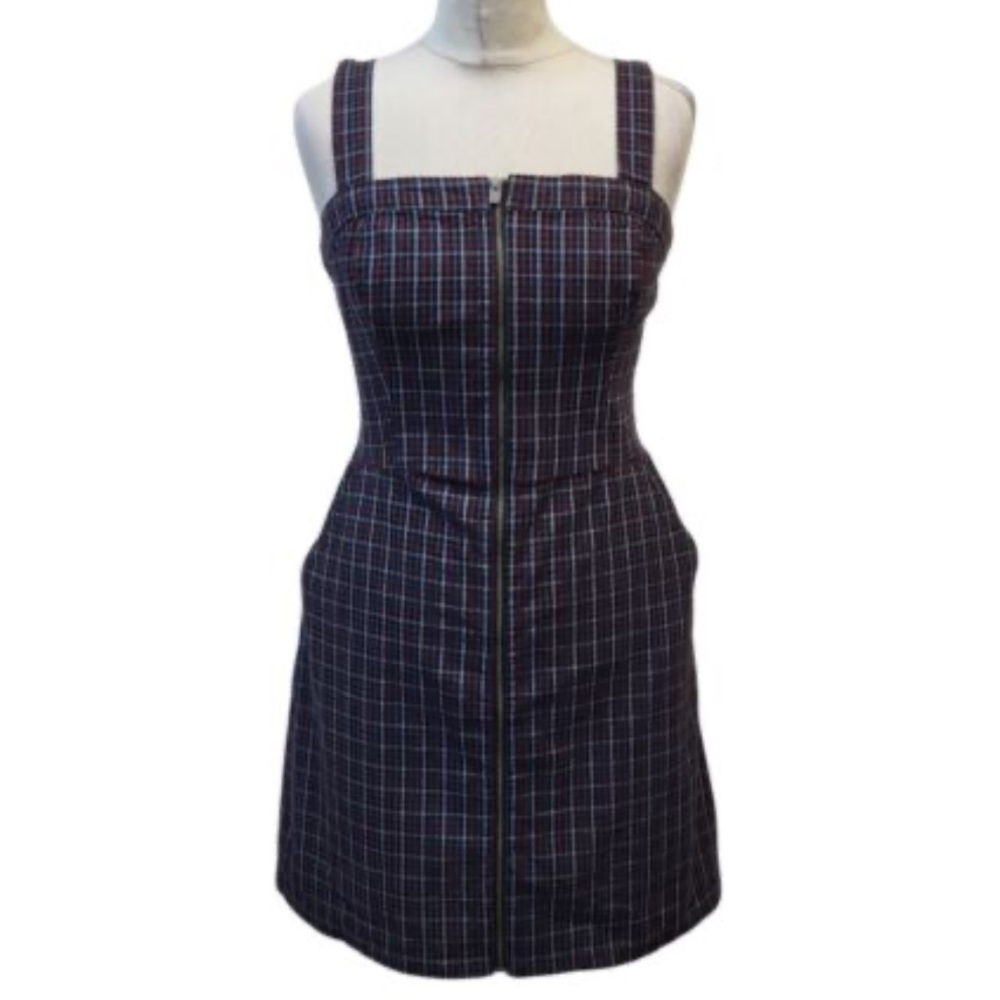 Hollister Plaid Zip Front Mini Dress
